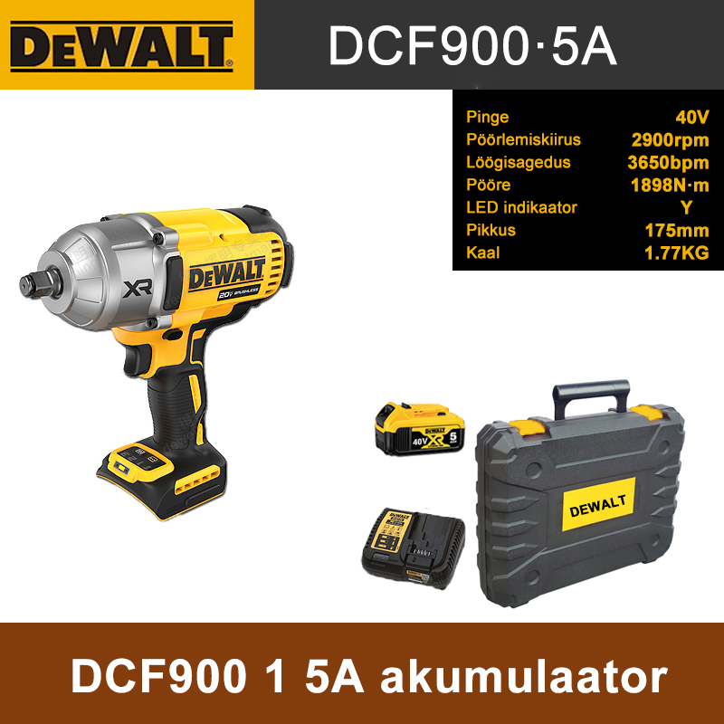 DCF900-5A (sh. 40 V 5,0 Ah akumulaator*1, laadijat)